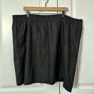 J Crew Elastic Waist Linen Skirt in Black Size 24